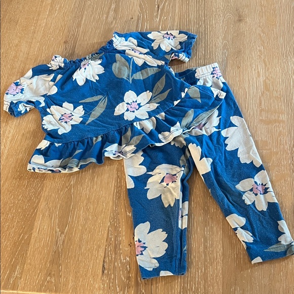 Carter's Blue and White Floral Outfit - Picture 1 of 6
